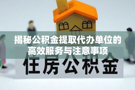 沙县揭秘公积金提取代办单位的高效服务与注意事项