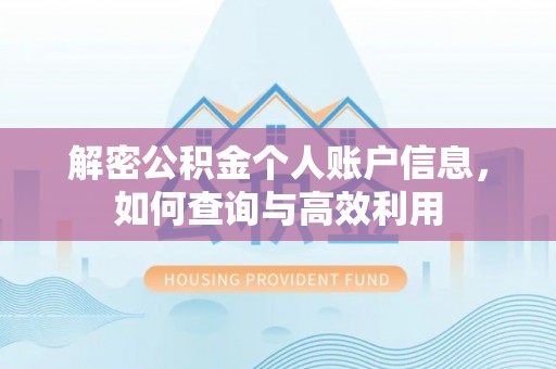 沙县解密公积金个人账户信息，如何查询与高效利用