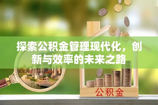 沙县探索公积金管理现代化，创新与效率的未来之路