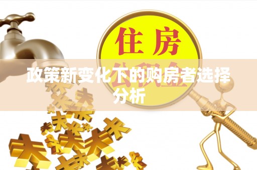 沙县政策新变化下的购房者选择分析
