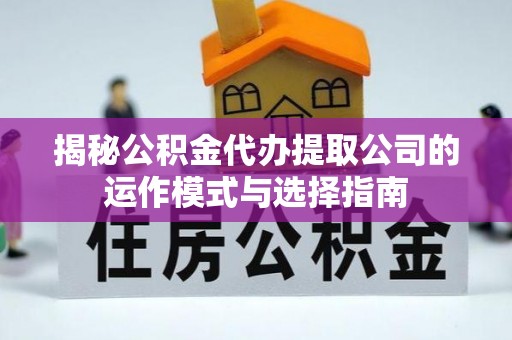 沙县揭秘公积金代办提取公司的运作模式与选择指南