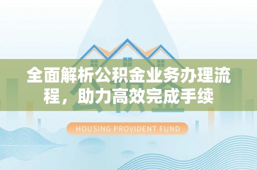 沙县全面解析公积金业务办理流程，助力高效完成手续