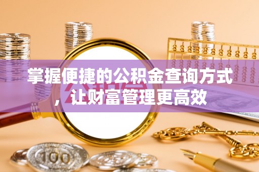 沙县掌握便捷的公积金查询方式，让财富管理更高效