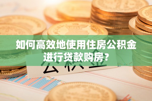 沙县如何高效地使用住房公积金进行贷款购房？