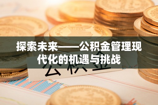 沙县探索未来——公积金管理现代化的机遇与挑战
